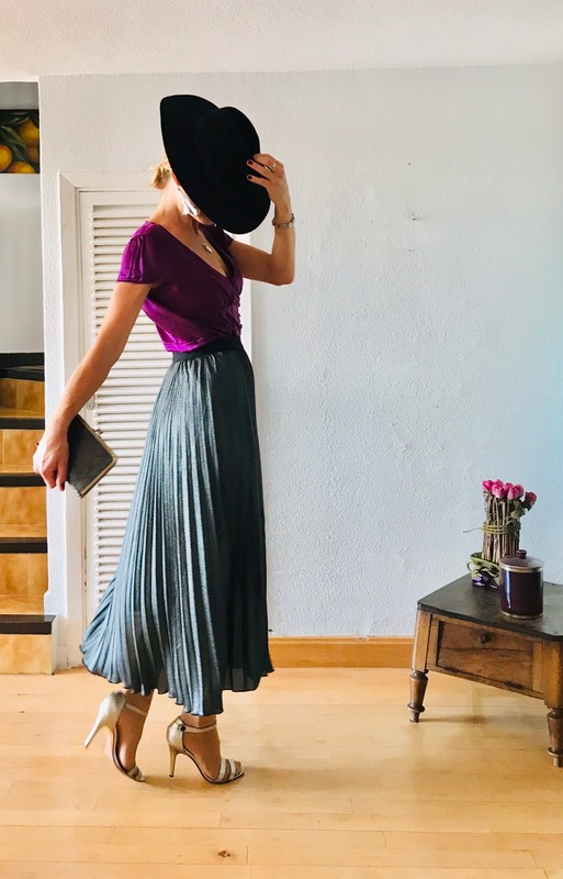 Espacioso medias ventilador Falda midi plisada brillo H&M T/XS – Ana Johansson Shop